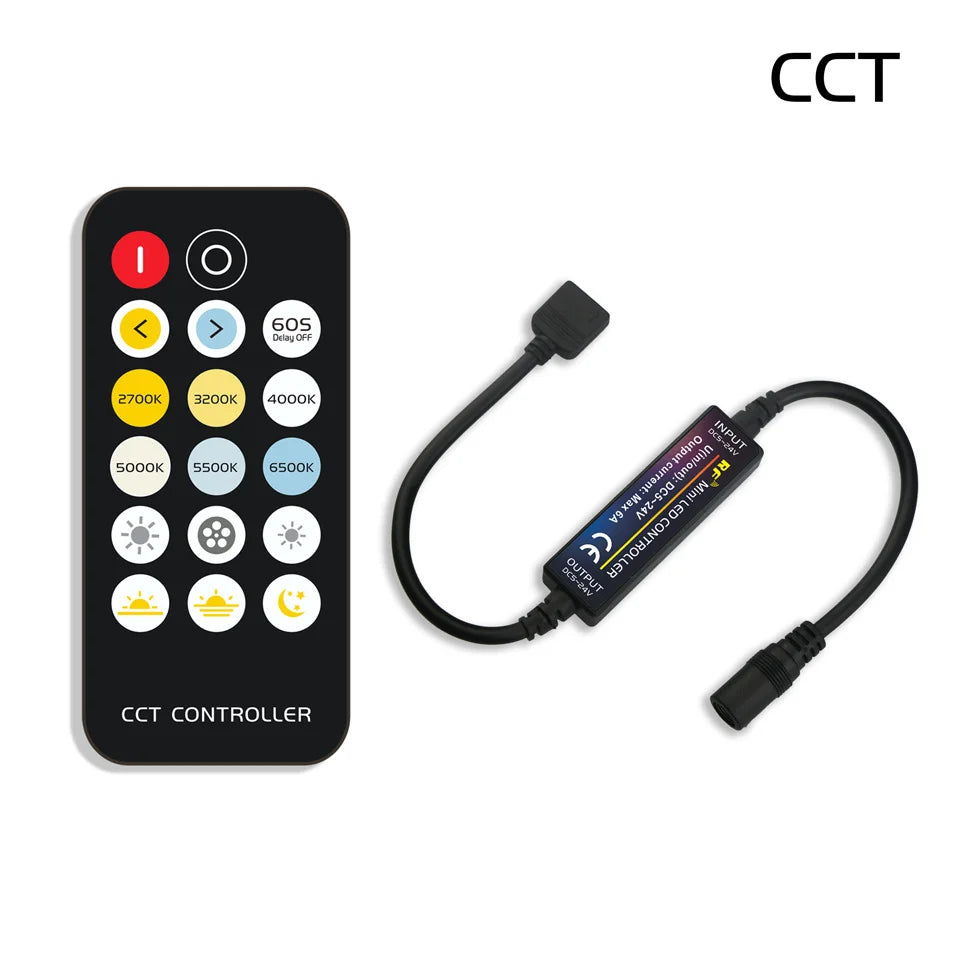Dimmer for LED Strips and LED Signs| 14-28 Key Remote for RGB, RGBW, RGBCCT