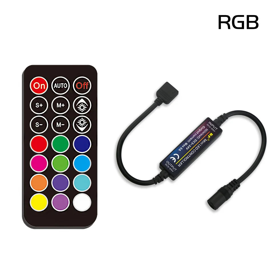 Dimmer for LED Strips and LED Signs| 14-28 Key Remote for RGB, RGBW, RGBCCT