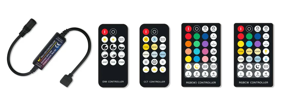 Dimmer for LED Strips and LED Signs| 14-28 Key Remote for RGB, RGBW, RGBCCT