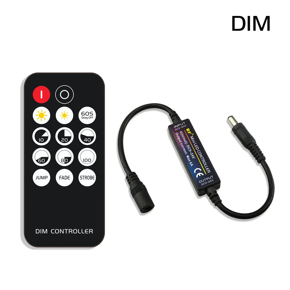 Dimmer for LED Strips and LED Signs| 14-28 Key Remote for RGB, RGBW, RGBCCT