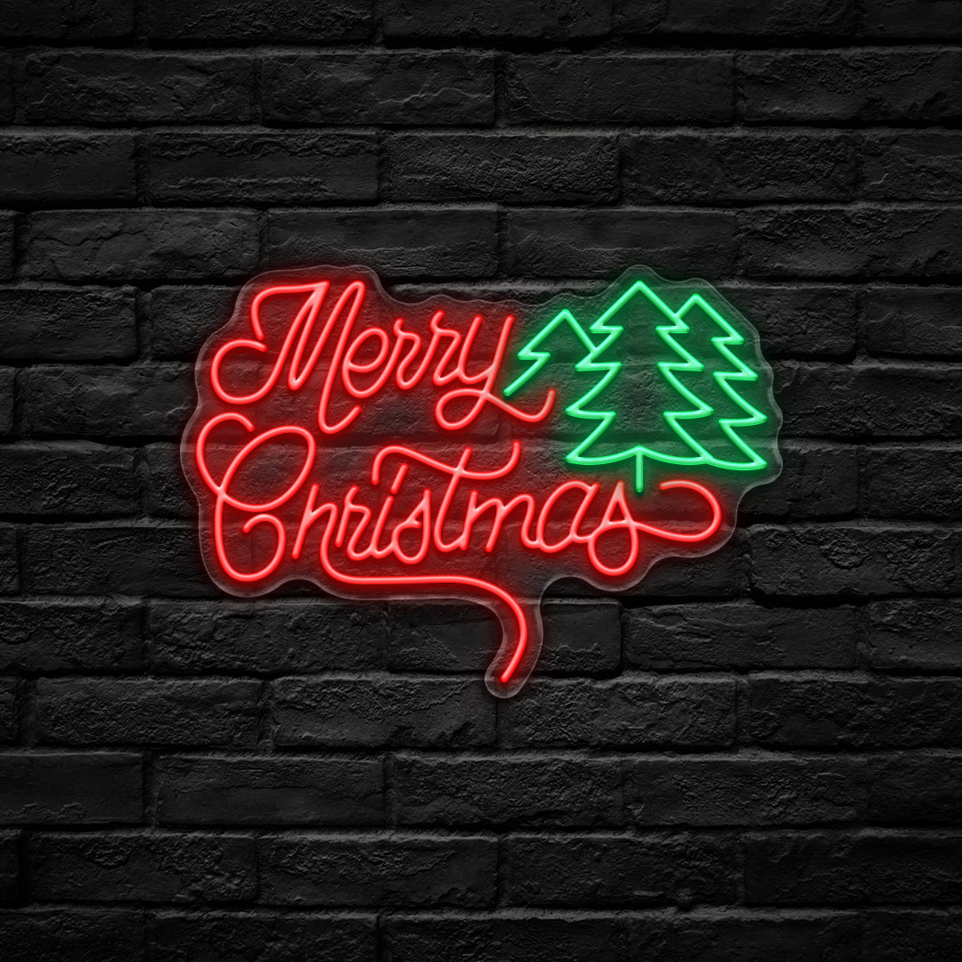 Merry Christmas LED Neon Sign (USB-Powered, Dimmable)
