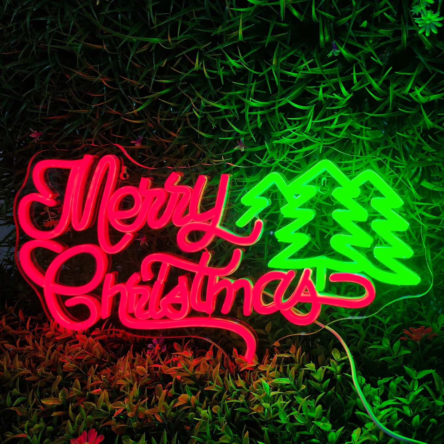 Merry Christmas LED Neon Sign (USB-Powered, Dimmable)