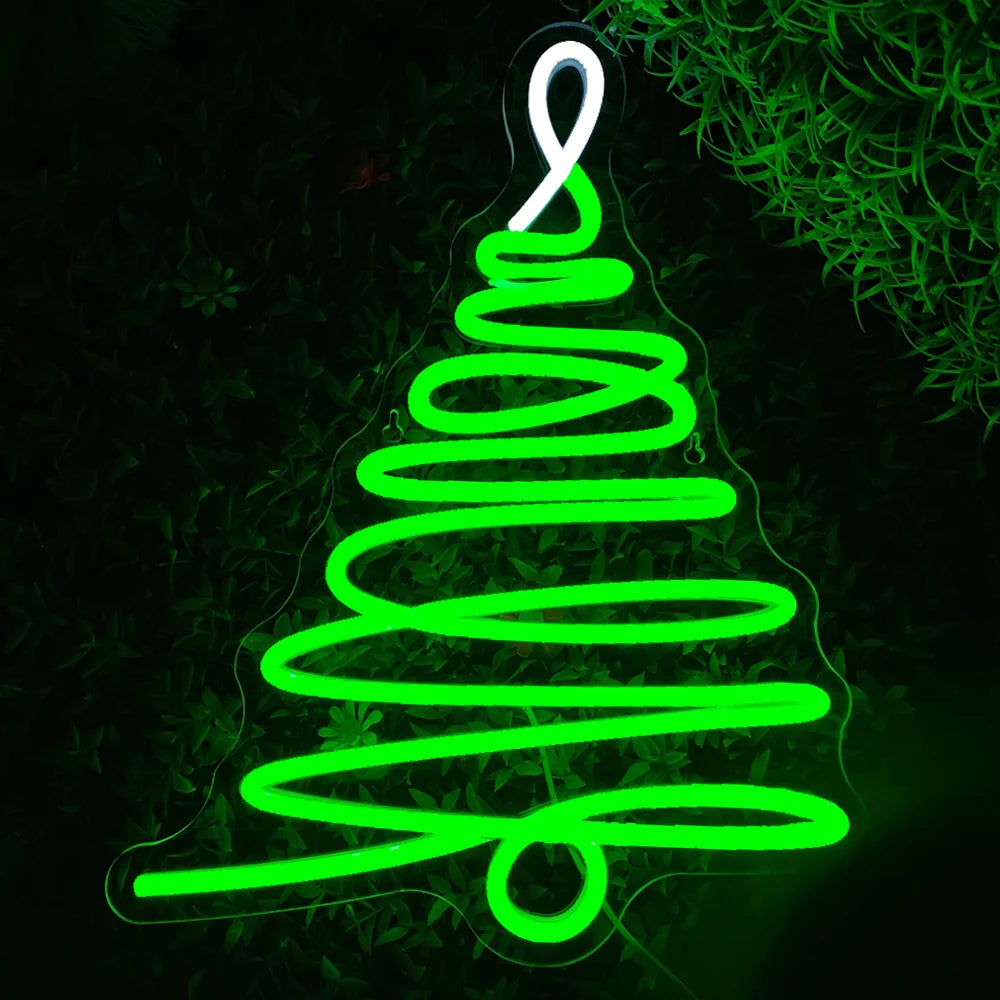 Christmas Tree LED Neon Lights Sign (USB-Dimmable)