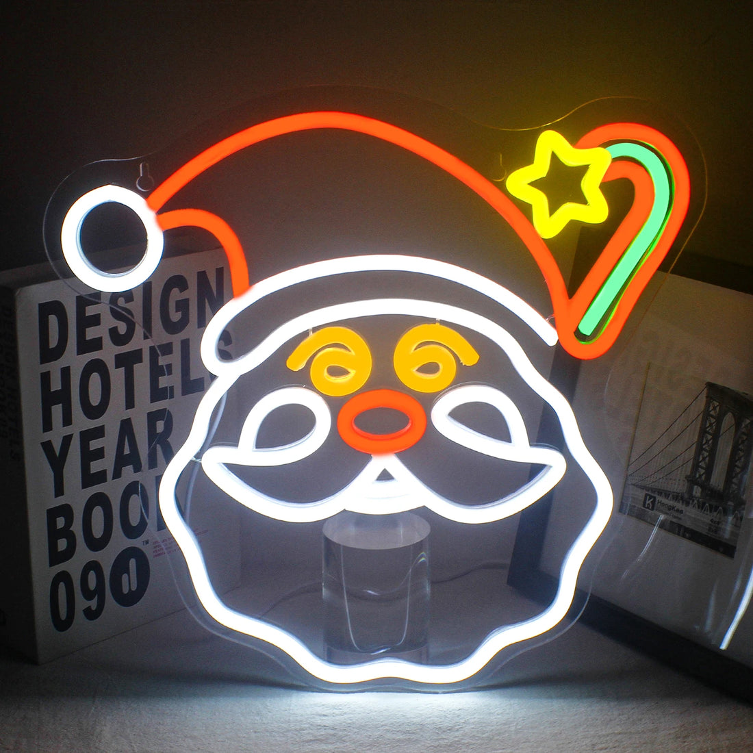 Santa Claus LED Neon Sign (USB-Dimmable, 35cm x 33cm)