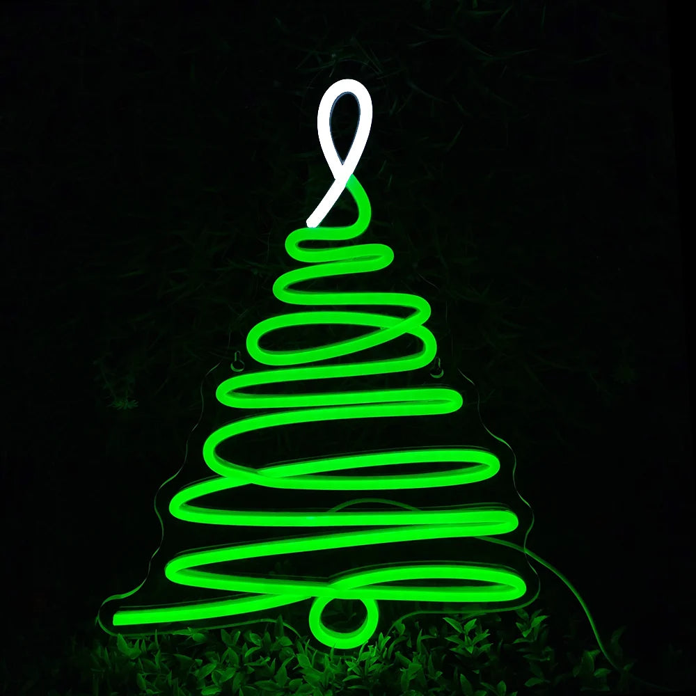 Christmas Tree LED Neon Lights Sign (USB-Dimmable)