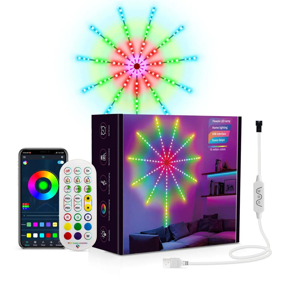 Fireworks LED Lights Smart LED Neon Strips - Neonific