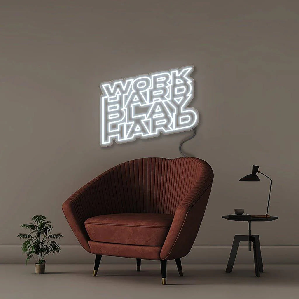 Word Hard Play Hard - Neonific