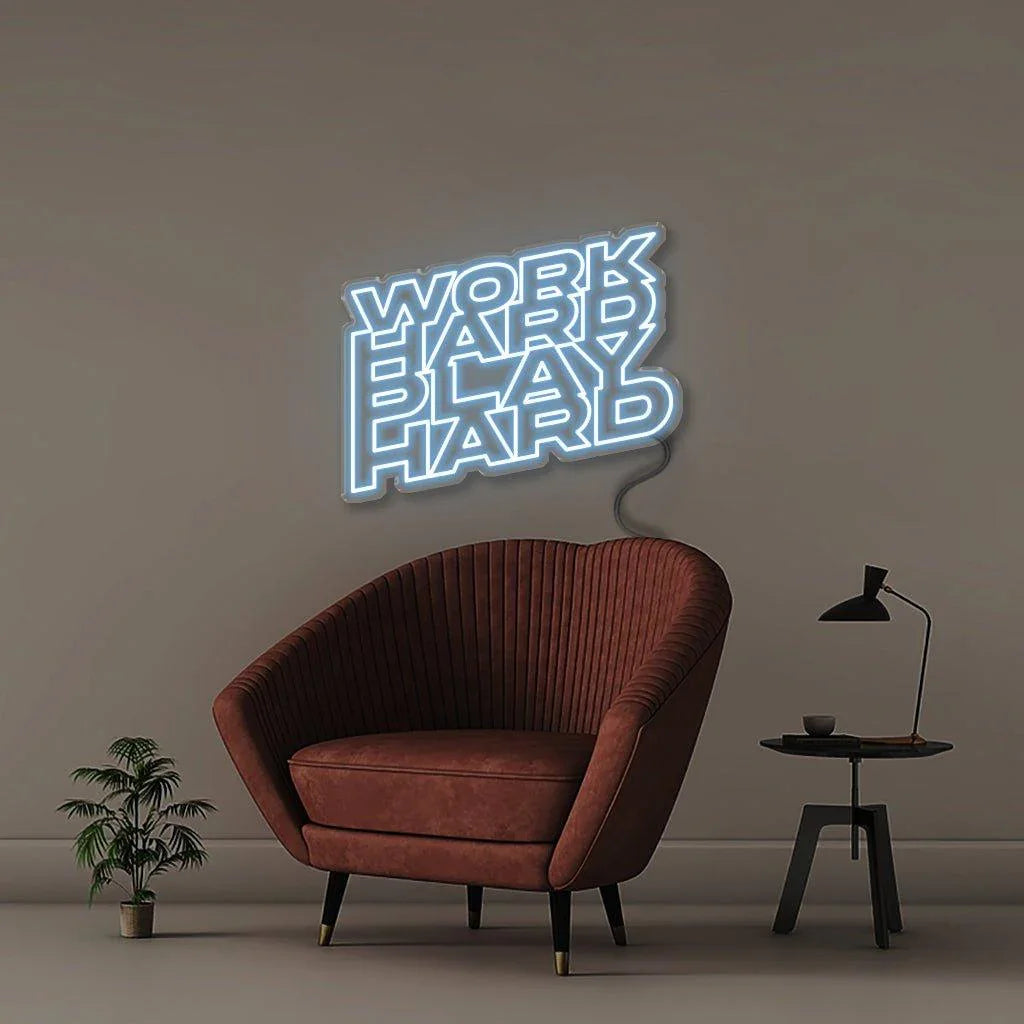Word Hard Play Hard - Neonific