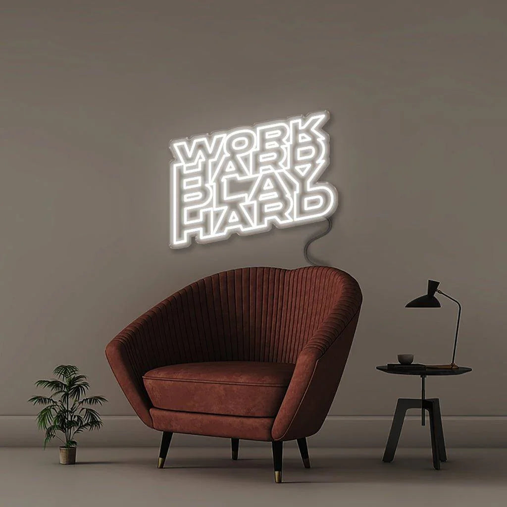 Word Hard Play Hard - Neonific