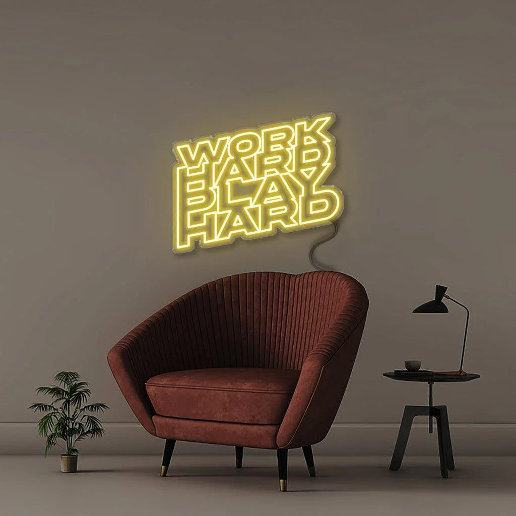 Word Hard Play Hard - Neonific