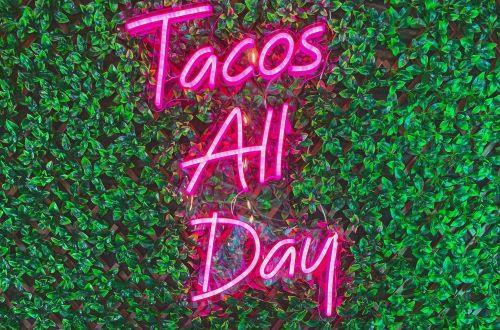 led neon sign tacos all day