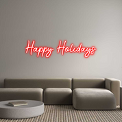 Custom LED Neon Sign: Happy Holidays