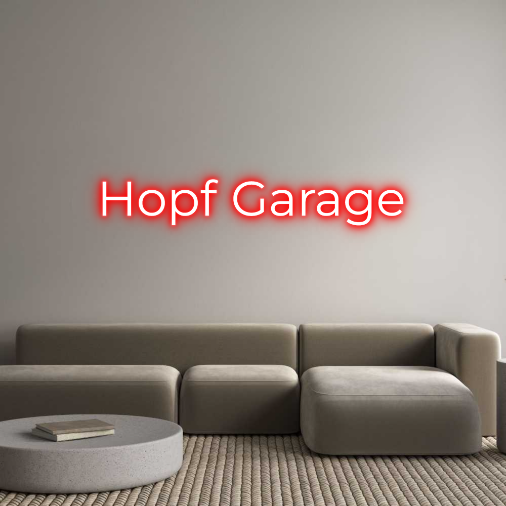 Custom LED Neon Sign: Hopf Garage - Neonific