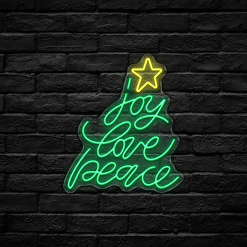 "Joy Love Peace" LED Neon Sign (USB-Dimmable)