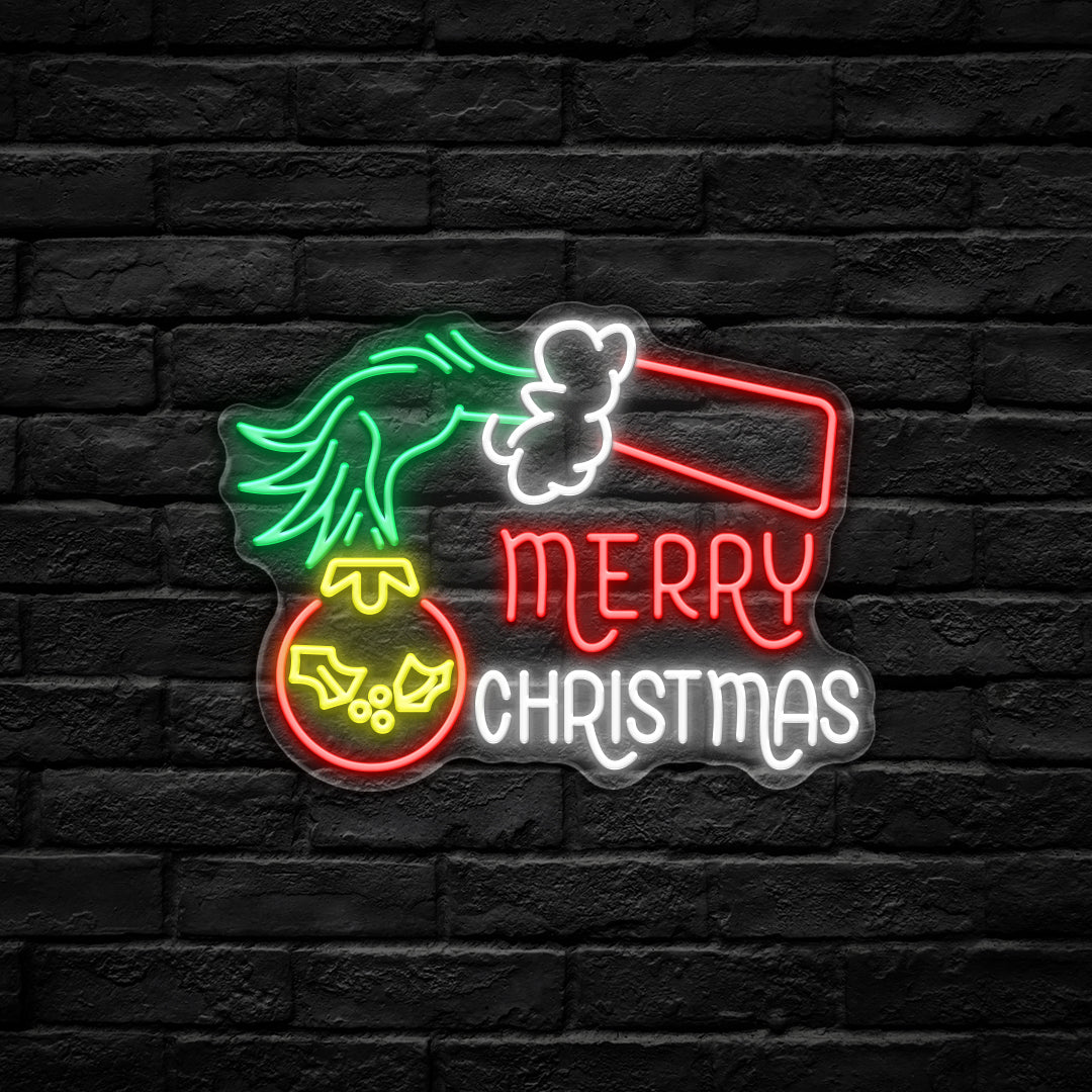 Merry Christmas LED Neon Sign (USB-Dimmable, 41cm x 32cm)