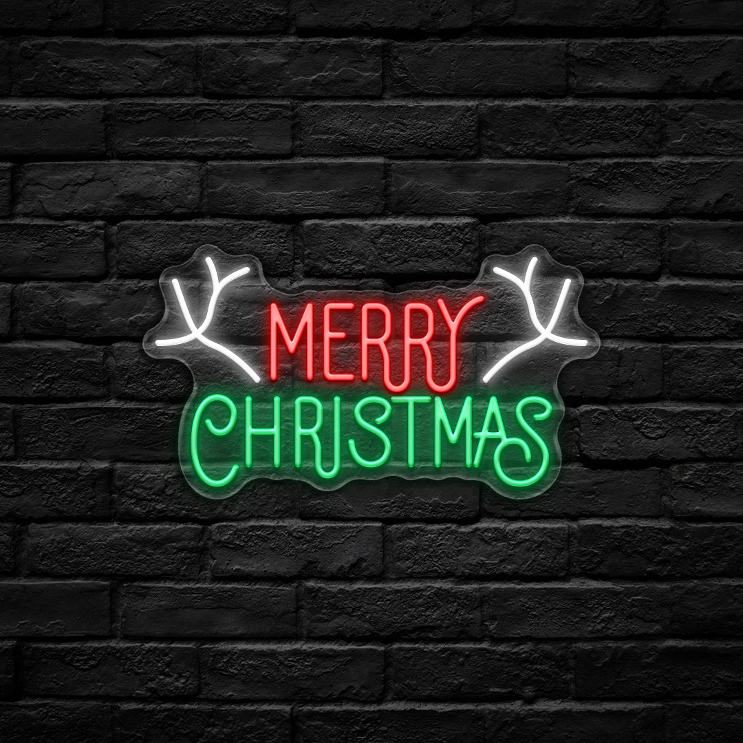 "Merry Christmas" LED Neon Sign (USB-Dimmable, 42cm x 24cm)