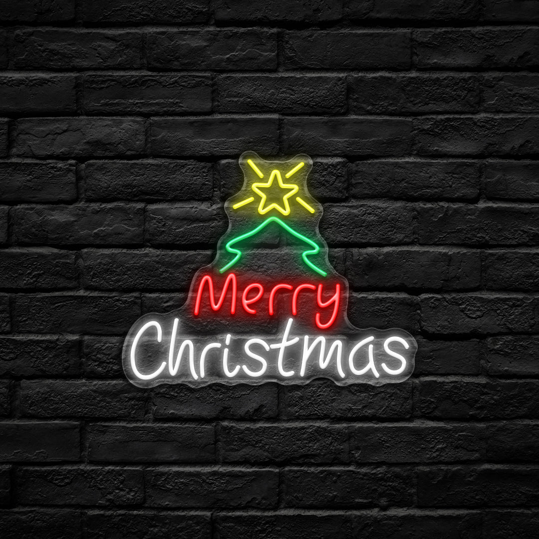Merry Christmas Tree LED Neon Sign (USB-Dimmable)
