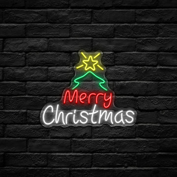 Merry Christmas Tree LED Neon Sign (USB-Dimmable)