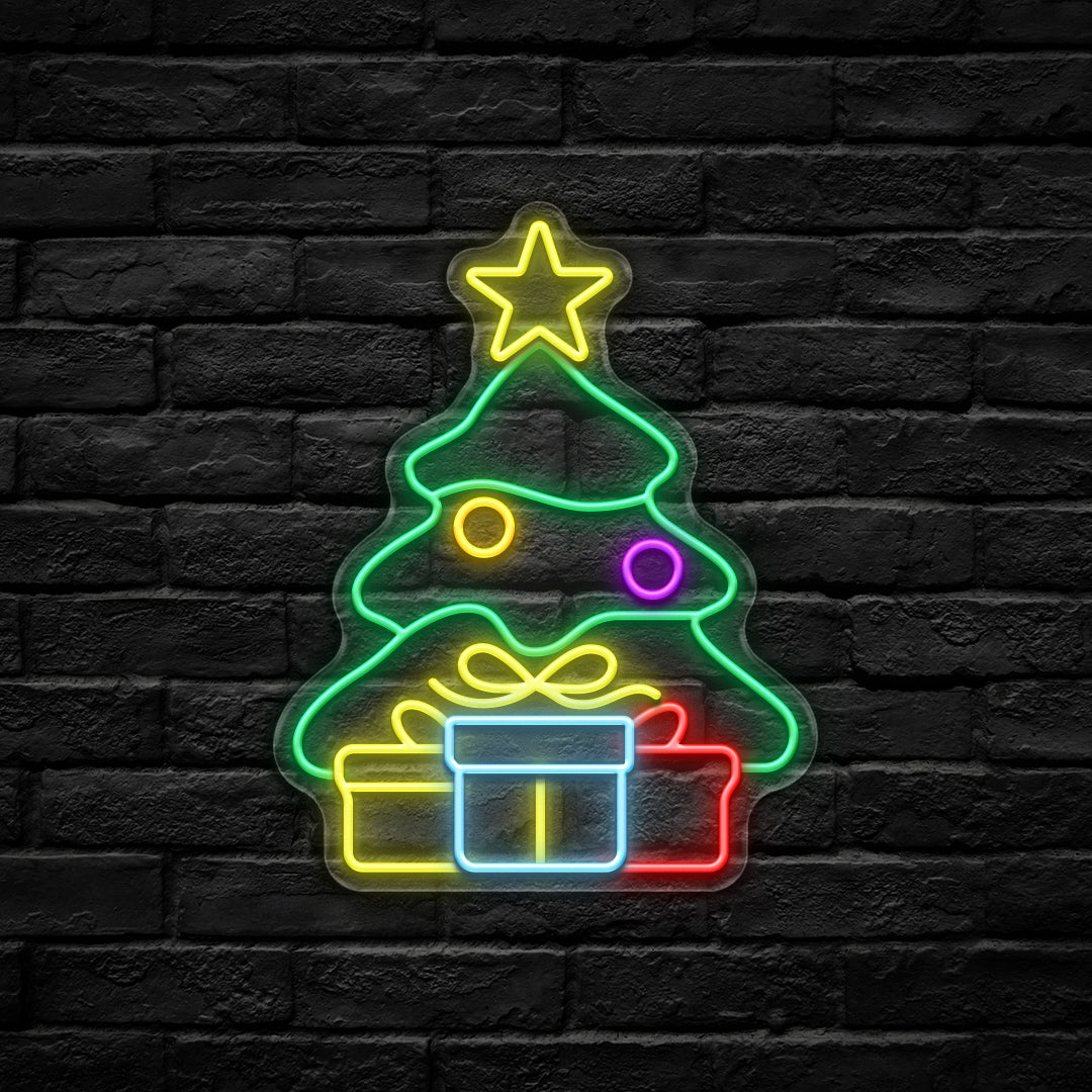 Christmas Tree LED Neon Sign (USB-Powered, Dimmable)