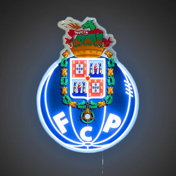 Enseigne néon LED avec emblème du FC Porto – Lettres 3D à pousser et faux néon sans couture
