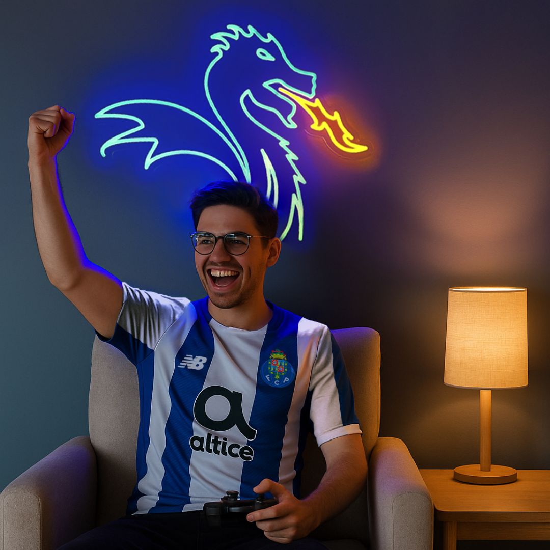 FC Porto Dragon LED Neon Sign – Officially Licensed Light Decor