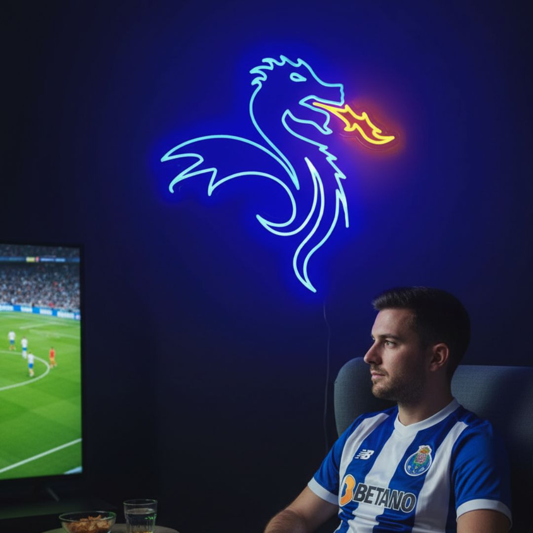 Enseigne lumineuse LED Dragon du FC Porto – Décoration lumineuse sous licence officielle