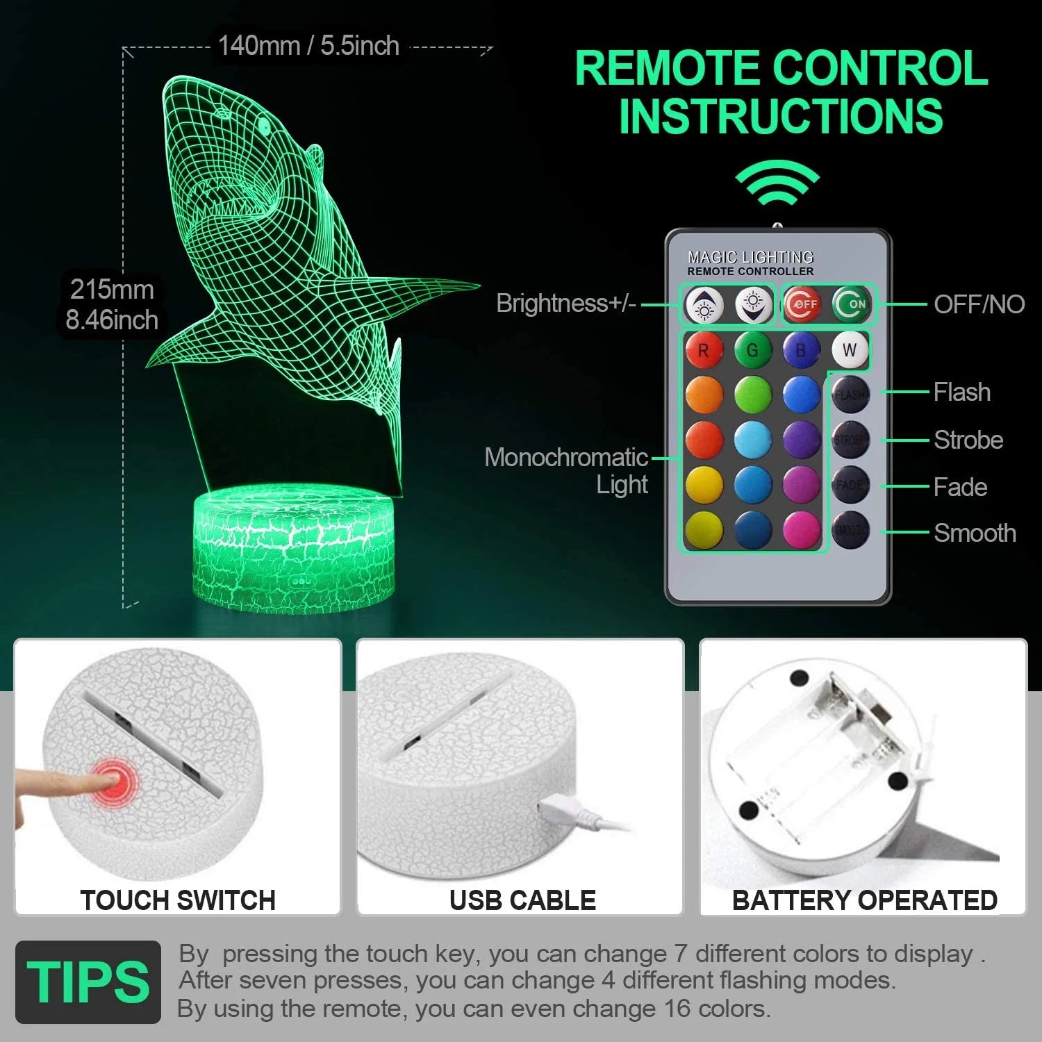 3D Illusion Lamp – USB-Powered LED Night Light for Kids & Home Décor