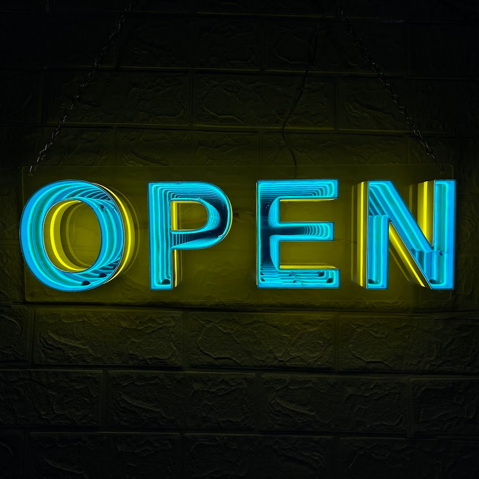 Open Sign (Infinity Mirror Channel Letters)