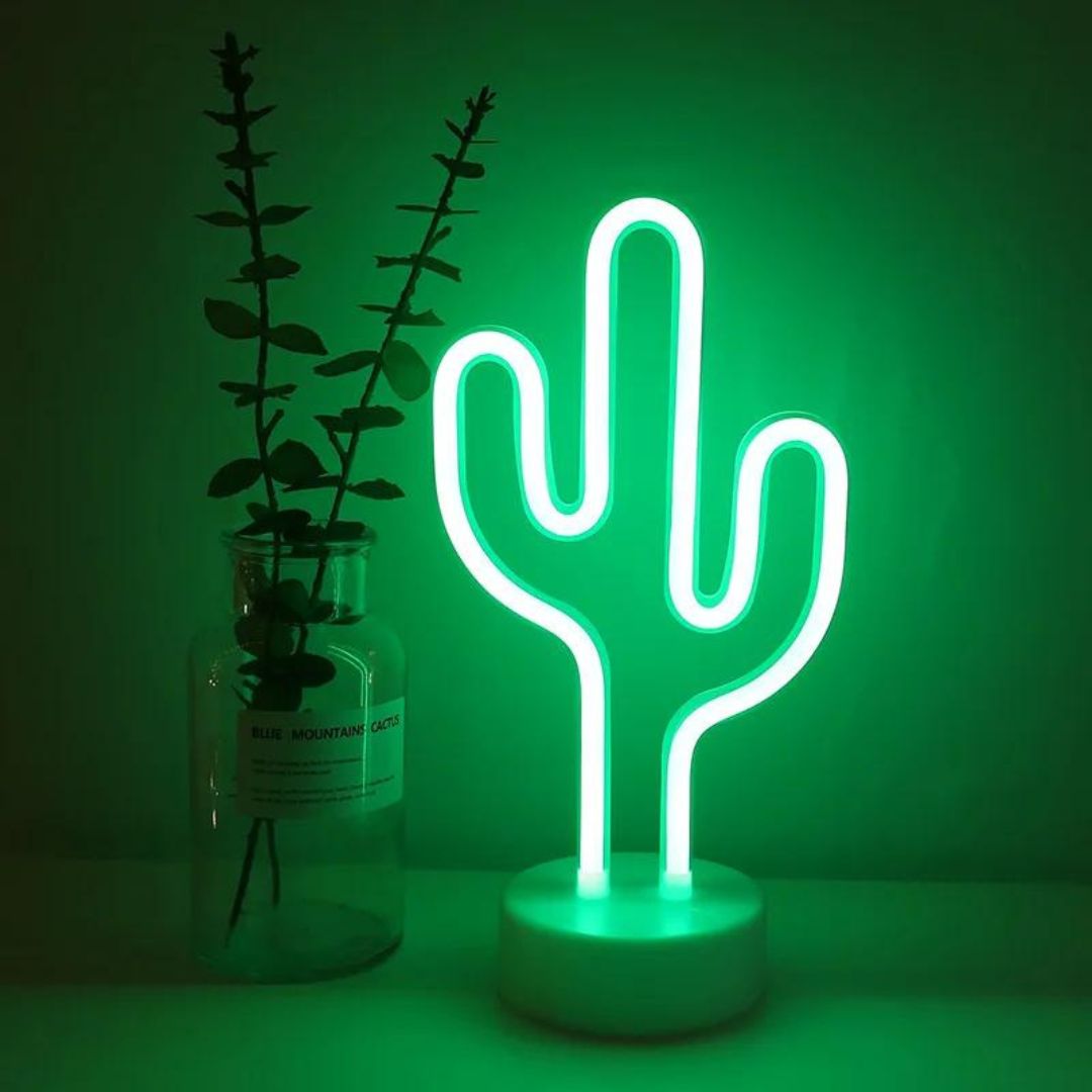 USB LED Neon Table Lamp Night Lights - Catcus