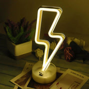 USB LED Neon Table Lamp Night Lights - Lightning