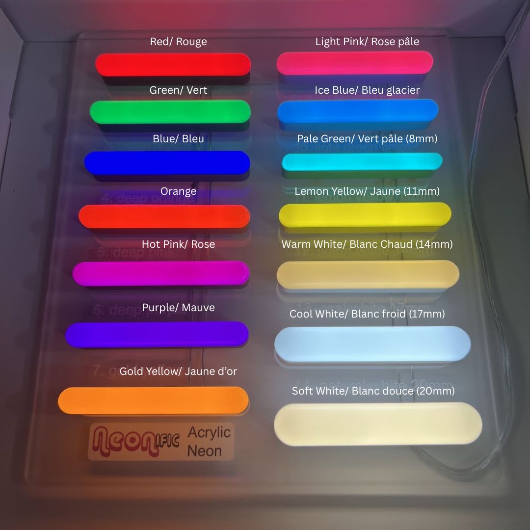 Rigid Acrylic LED Faux Neon Color Wheel Sample