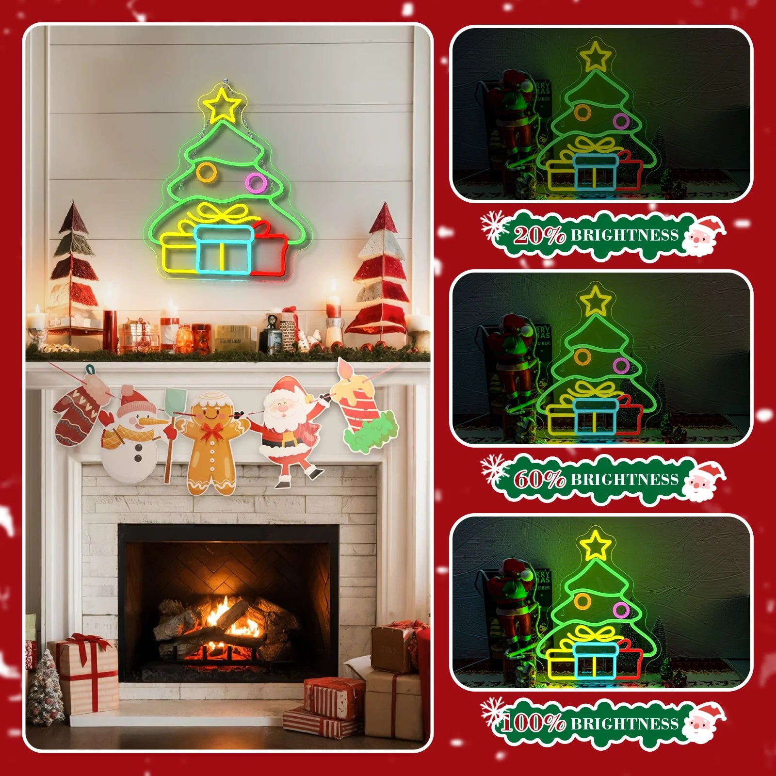 Christmas Tree LED Neon Sign (USB-Powered, Dimmable)