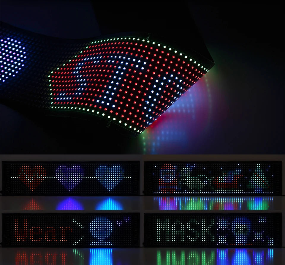 Panneau d'affichage matriciel LED flexible - RVB adressable, contrôle par application