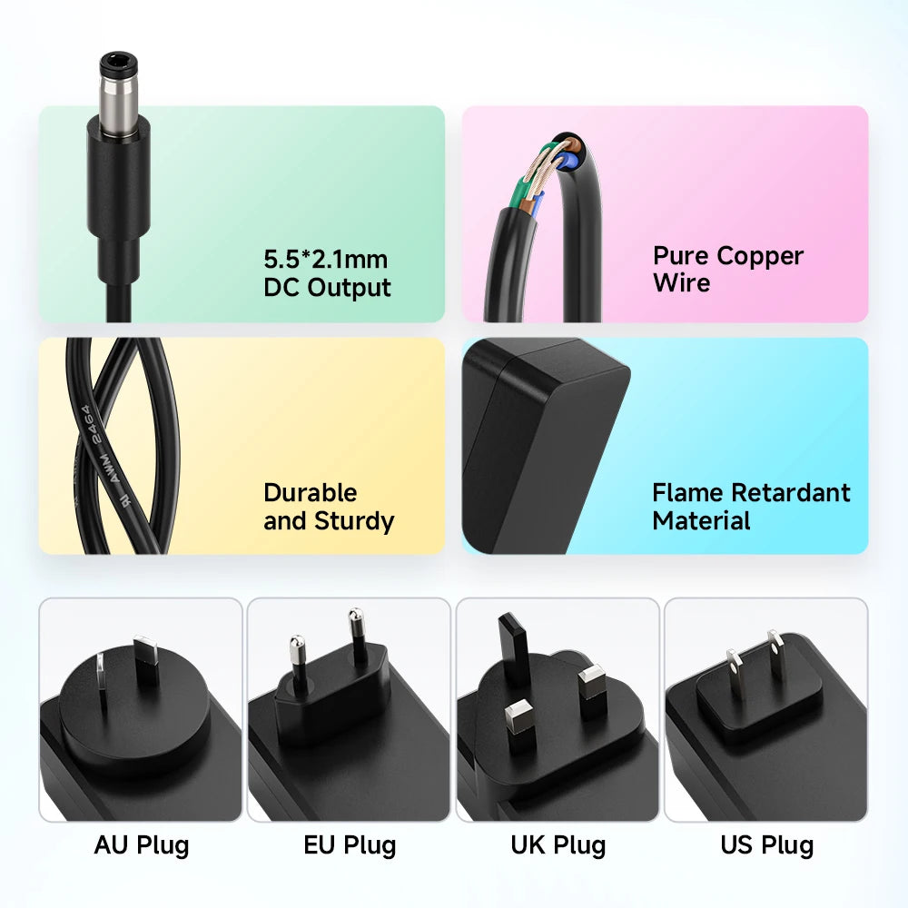 Universal LED Power Supply Adapter (5V / 12V / 24V)