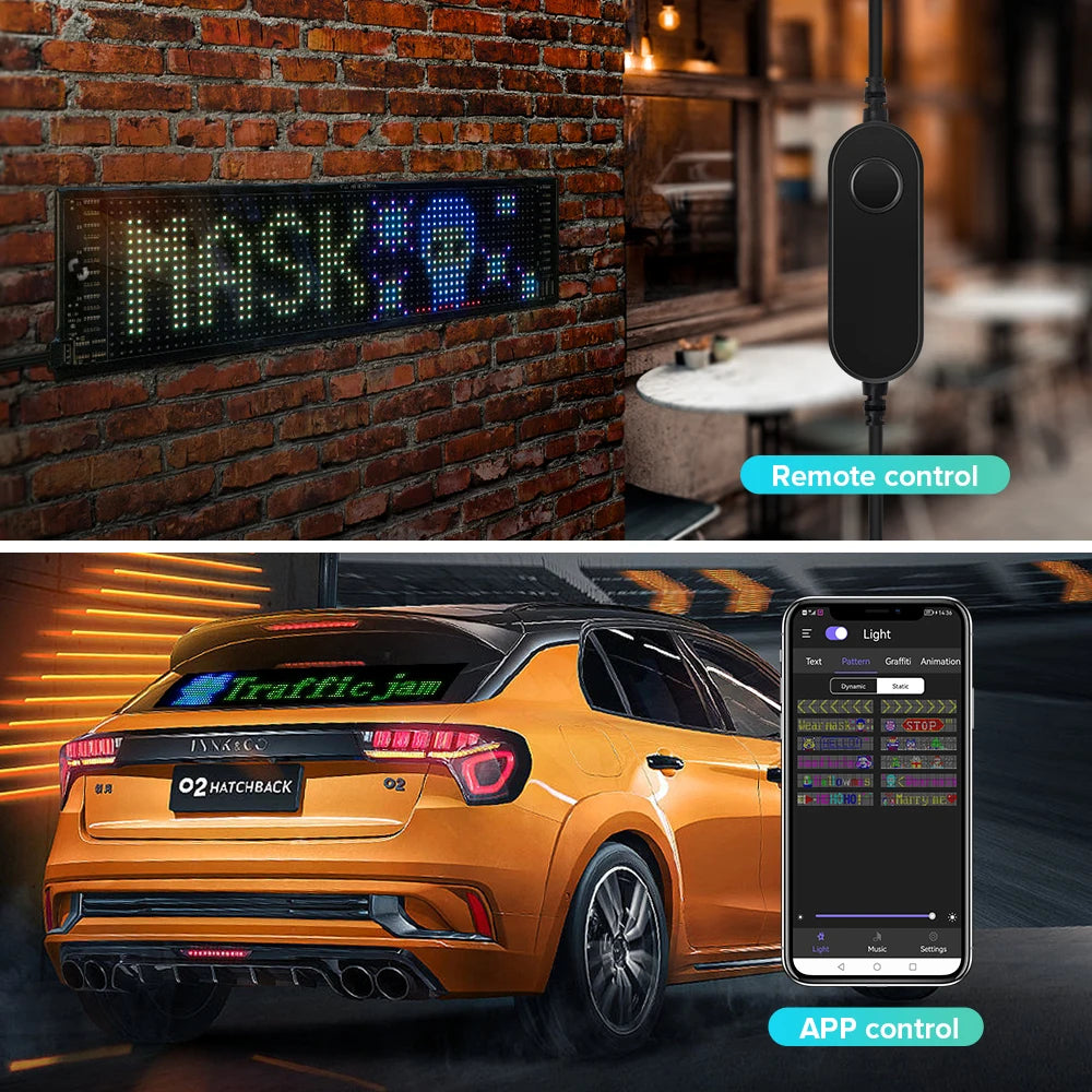 Panneau d'affichage matriciel LED flexible - RVB adressable, contrôle par application