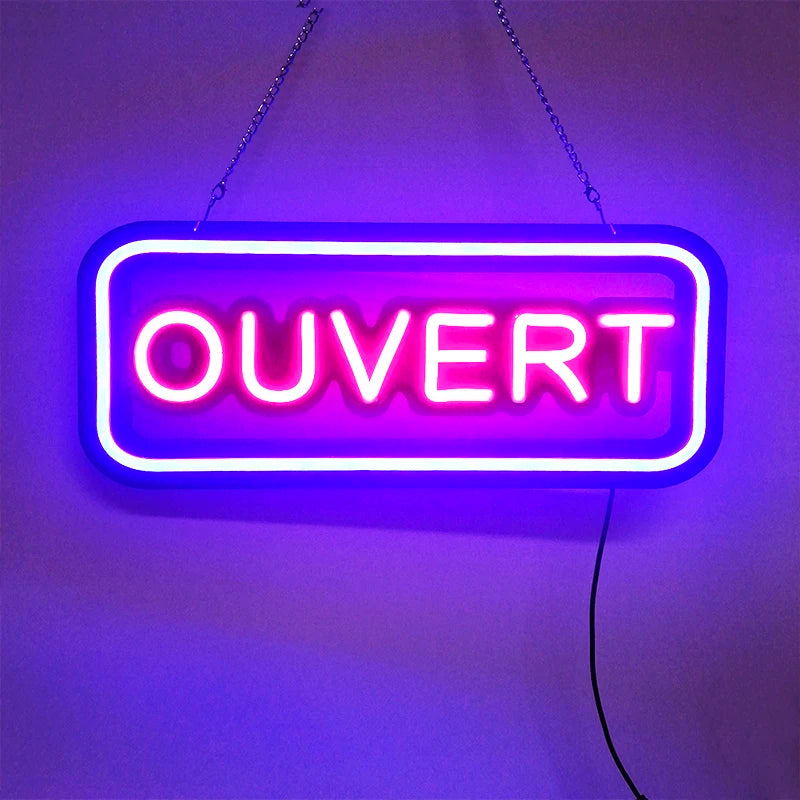 Open Sign ("Ouvert", 48cm x 20cm)