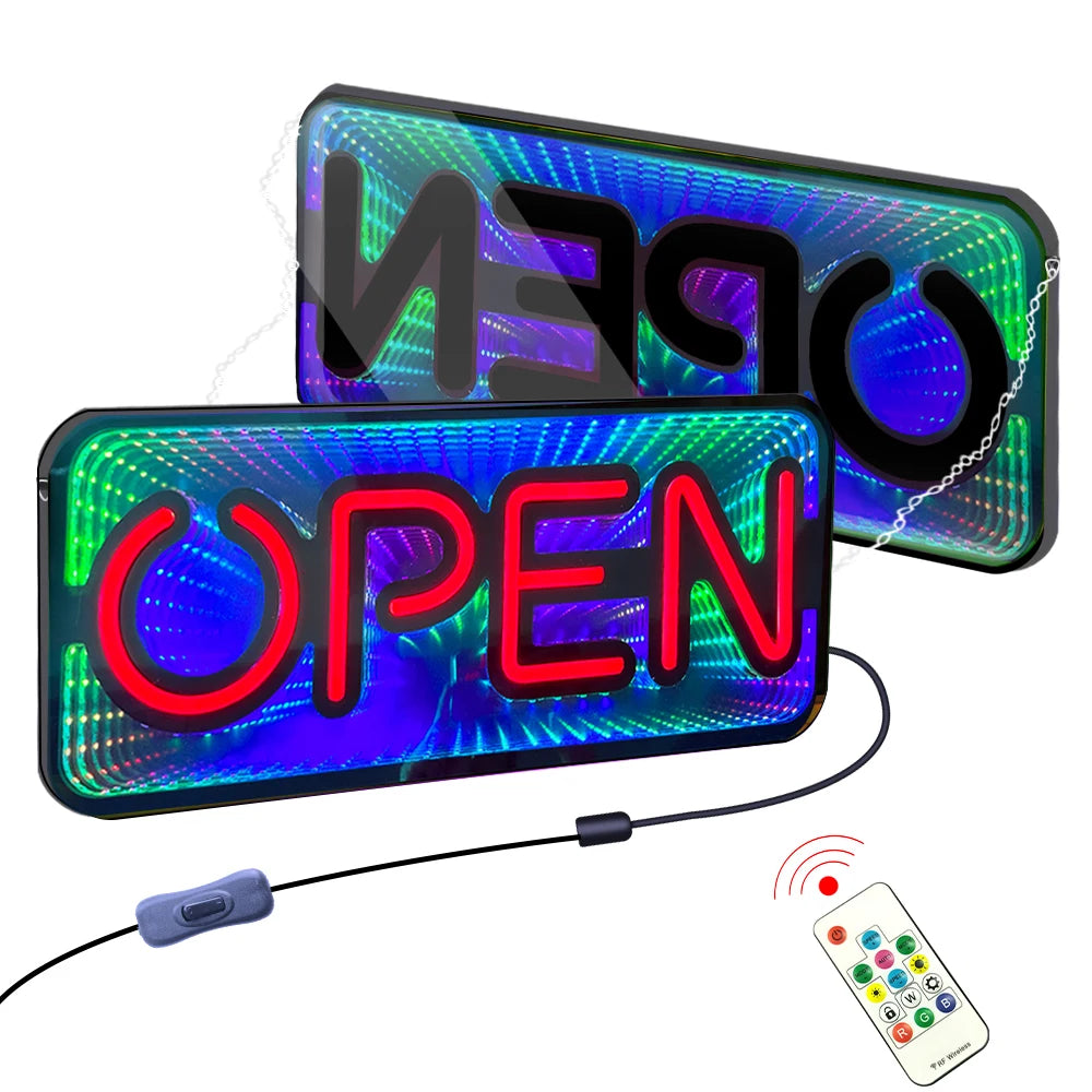 Open Sign (Infinity Mirror, Multi-colour)