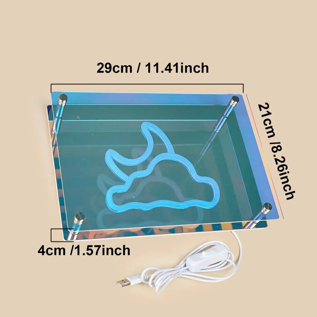 Miroir Infinity (« Lune et Nuage », alimenté par USB)