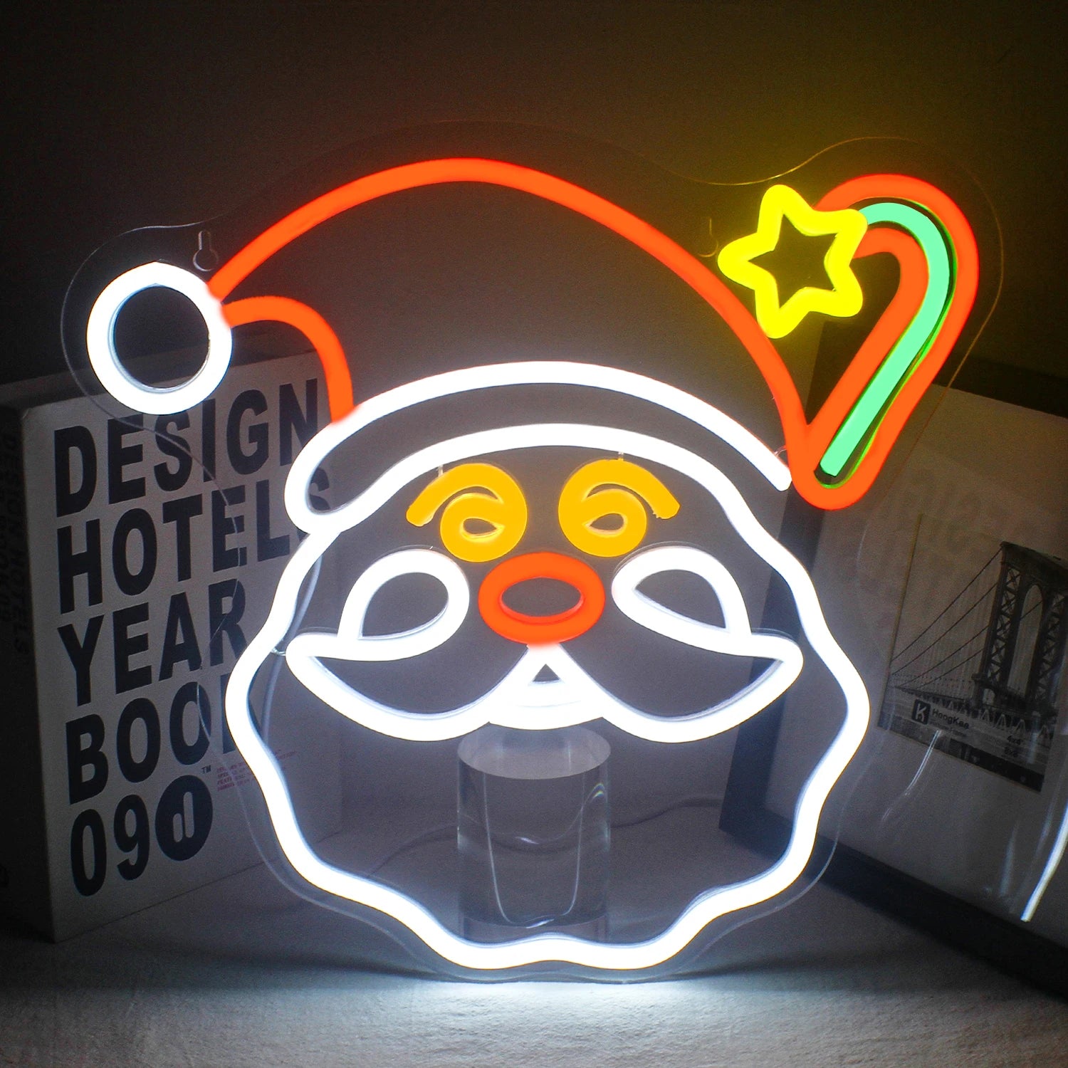Santa Claus LED Neon Sign (USB-Dimmable, 35cm x 33cm)