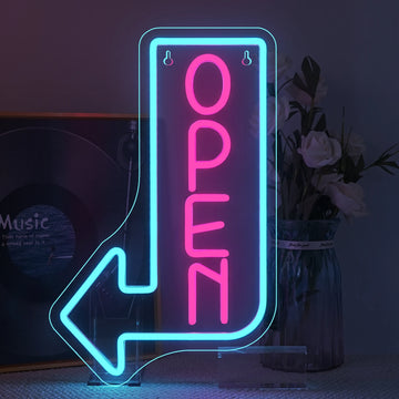 Open Sign ("OPEN with Arrow", USB-Powered)