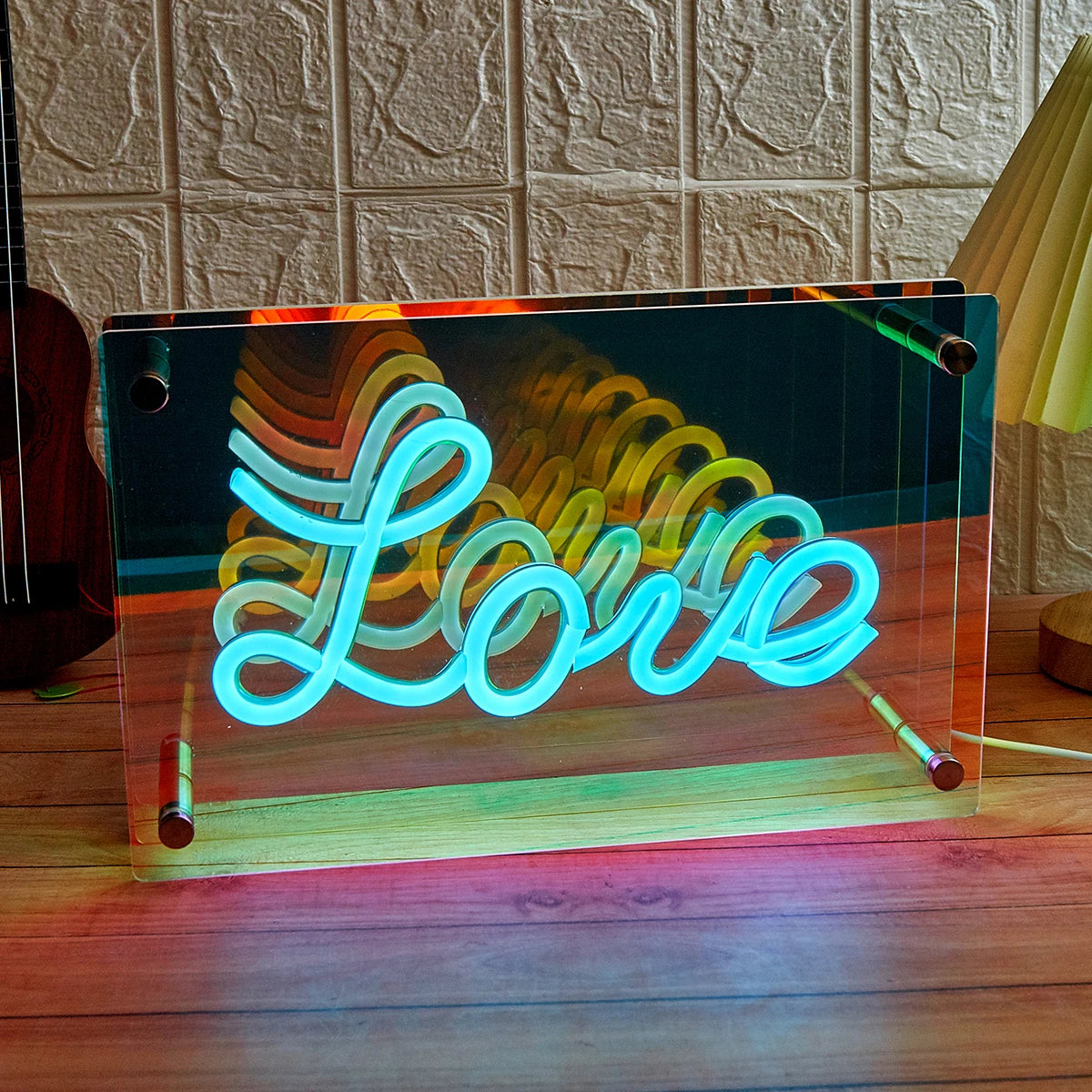 Miroir Infinity (« Love », alimenté par USB, 30 cm x 19 cm)