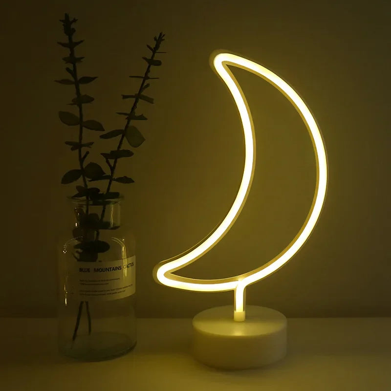 USB LED Neon Table Lamp Night Lights - Moon - Neonific