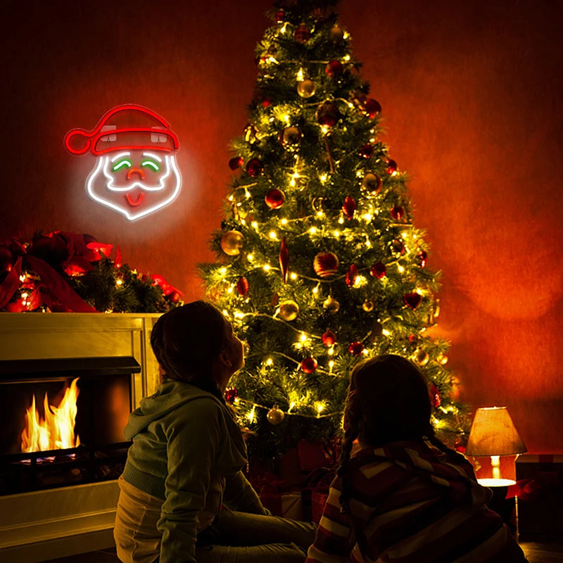 Santa Claus LED Neon Sign (USB-Dimmable)