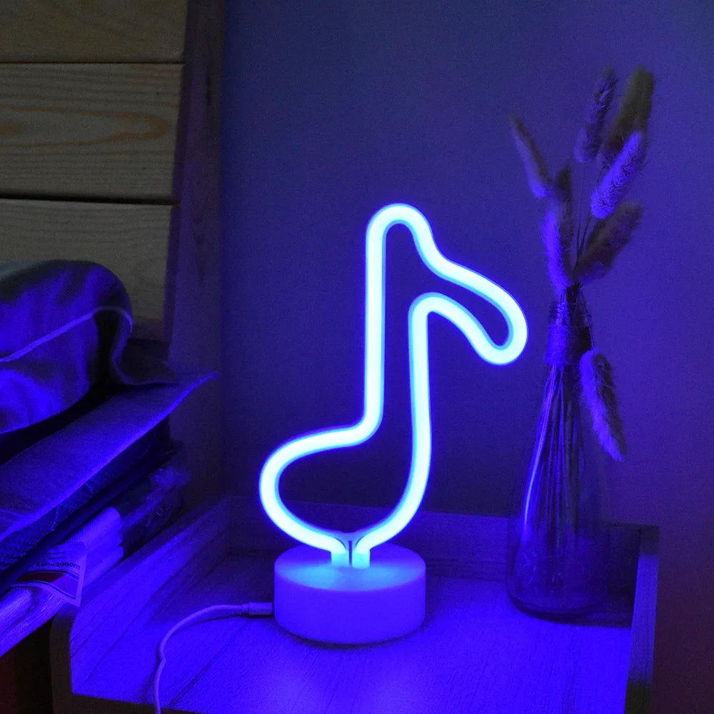 USB LED Neon Table Lamp Night Lights - Music Note - Neonific