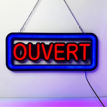 Open Sign ("Ouvert", 48cm x 20cm)