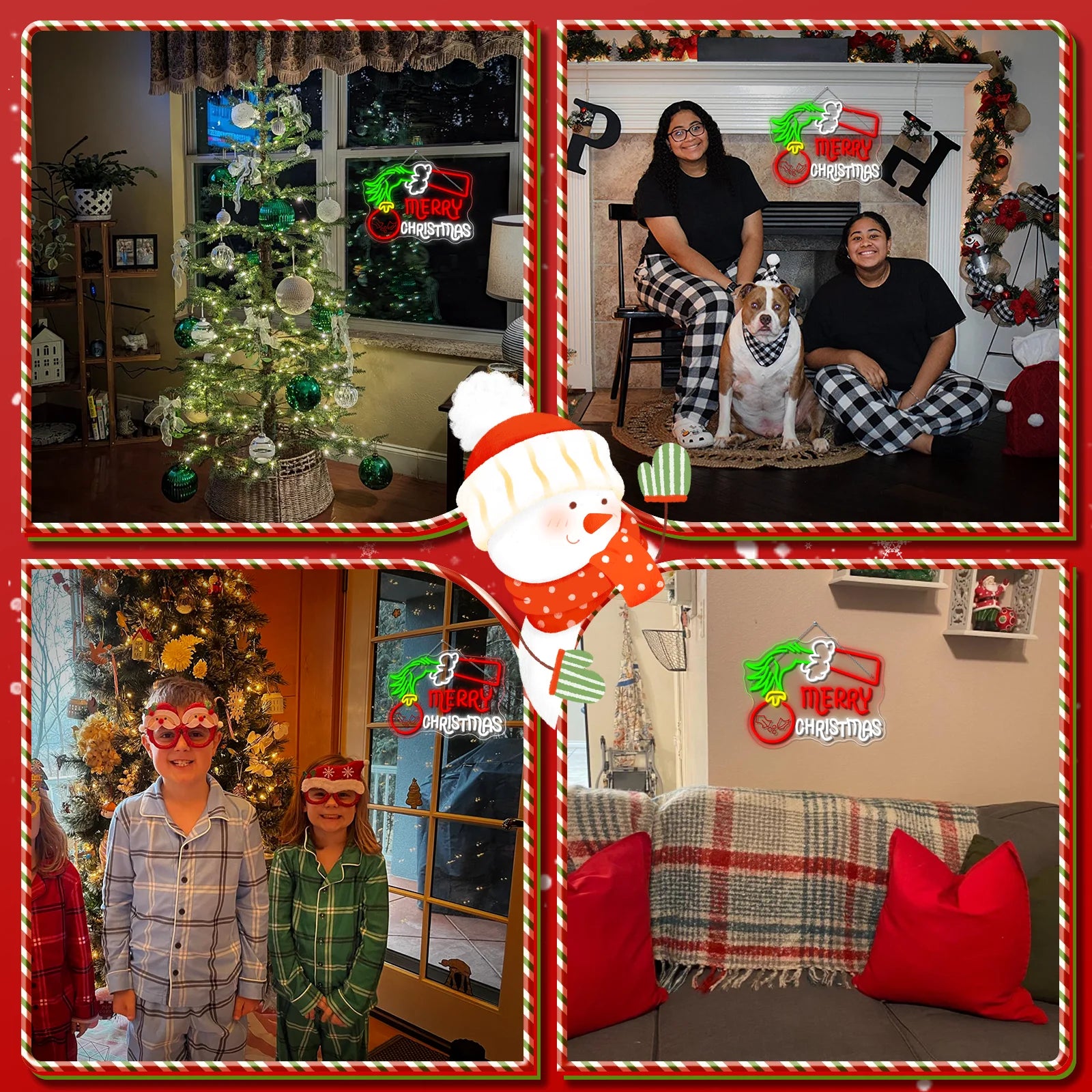 Merry Christmas LED Neon Sign (USB-Dimmable, 41cm x 32cm)