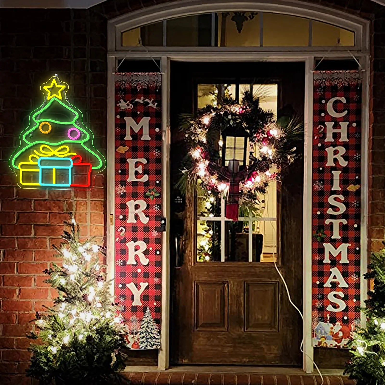 Christmas Tree LED Neon Sign (USB-Powered, Dimmable)