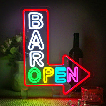 Open Sign ("Bar Open With Arrow", USB-Powered)