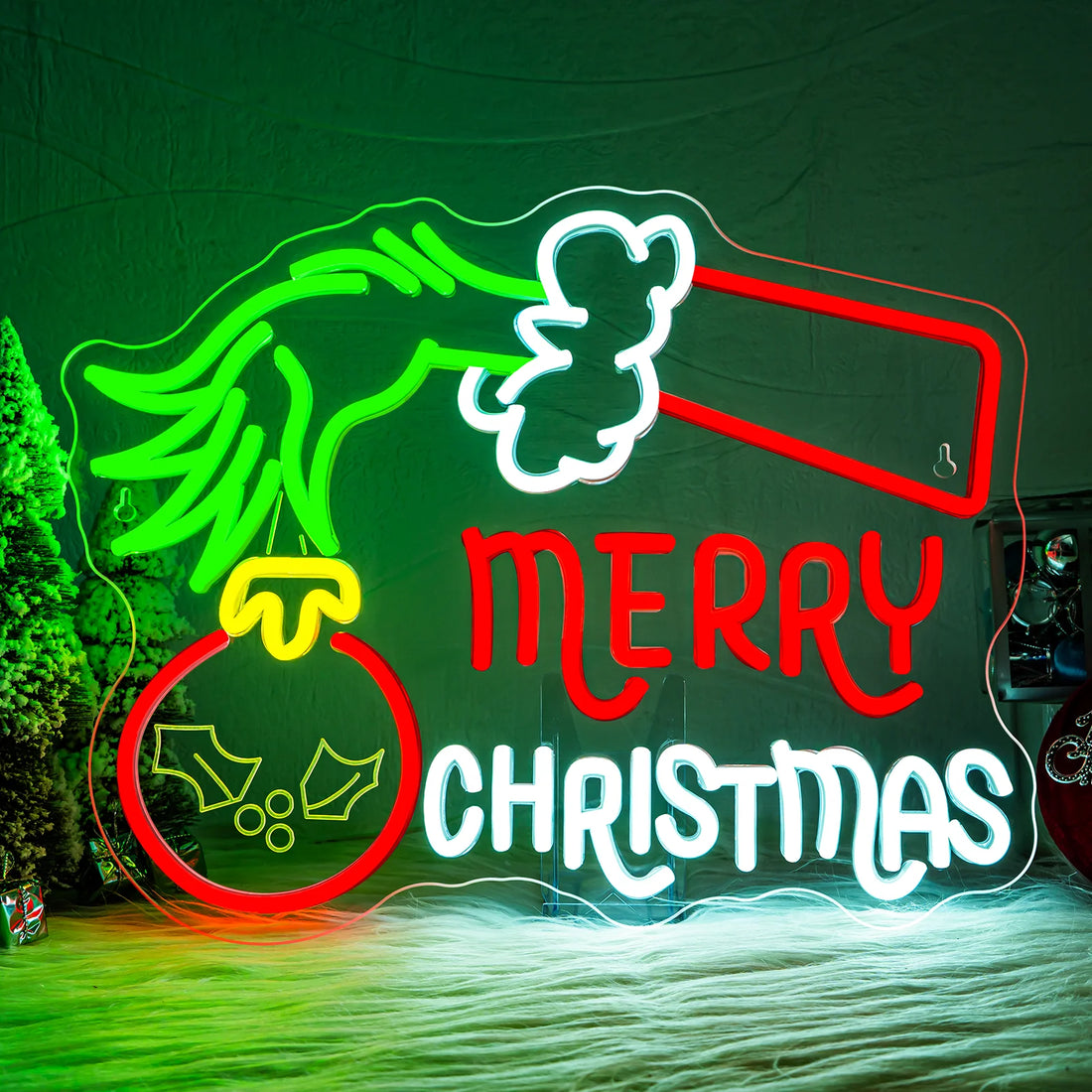 Merry Christmas LED Neon Sign (USB-Dimmable, 41cm x 32cm)
