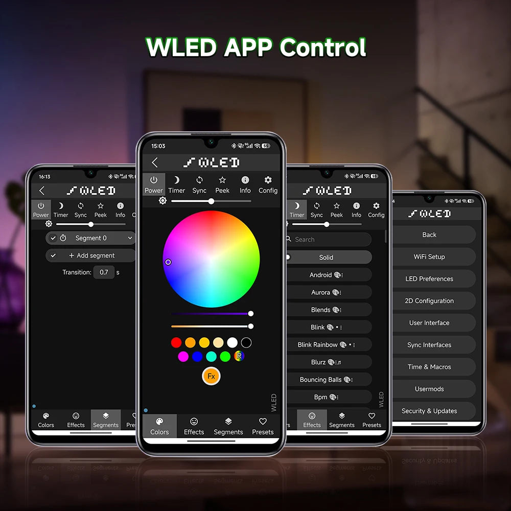 ETL-Listed SP805E WLED ESP32 LED Controller – WiFi & Music Sync